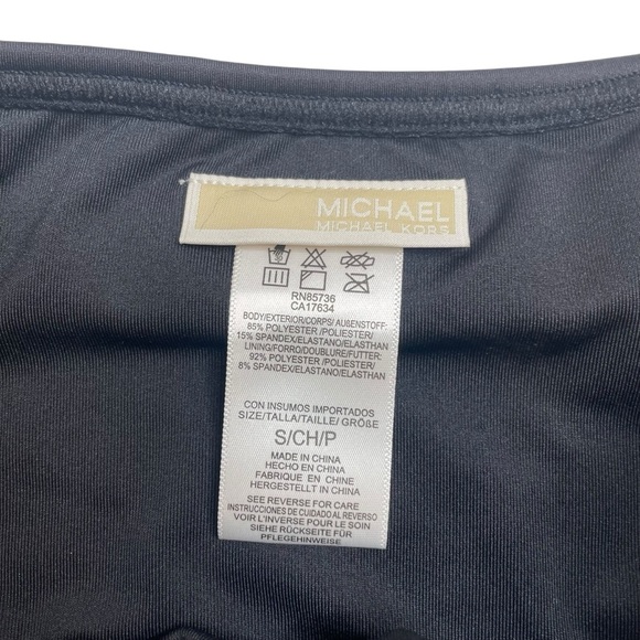 MICHAEL Michael Kors Kors Belted Bikini Bottom Hardware Solid Black Small New - Picture 4 of 5